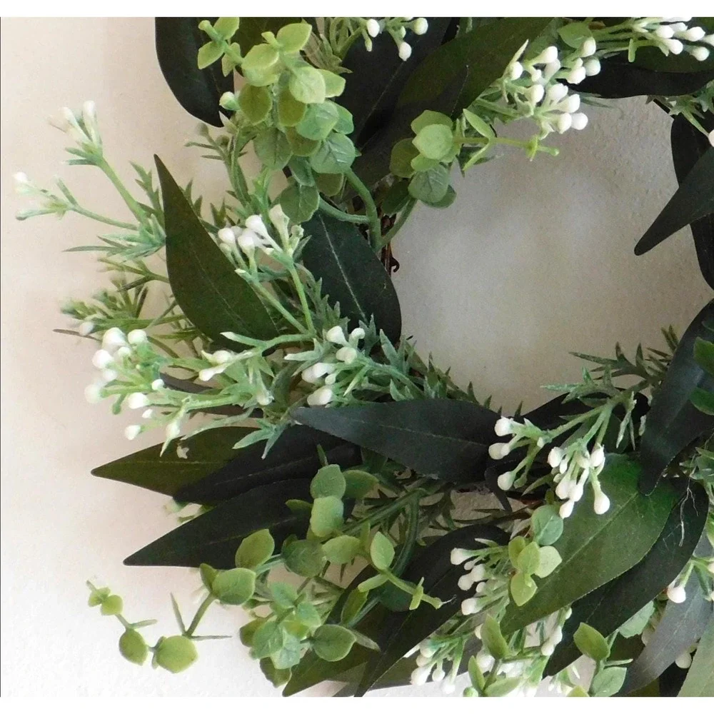 Dusty Miller Wire Vine Neutral‎ Candle Ring Wedding decor  Everyday Greenery